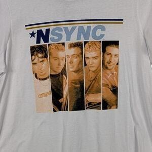 NSYNC Shirt Womens Large White Boy Band Pop Graphic Tee Goodie Two Sleeves 2022